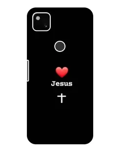 Чехол для Google Pixel 4a с картинкой «Сердце - Jesus»