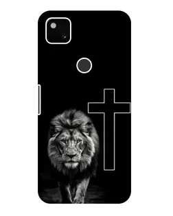 Чехол для Google Pixel 4a с картинкой «Лев и Крест»