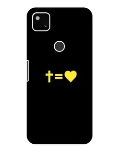 Чехол для Google Pixel 4a с картинкой «Сердце и Крест»