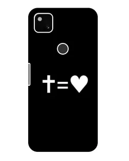 Чехол для Google Pixel 4a с картинкой «Крест и Сердце»