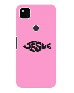Чехол для Google Pixel 4a с картинкой «Розовый символ  Jesus»