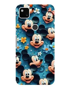 Чехол для Google Pixel 4a с картинкой «Паттерн Микки и Минни»