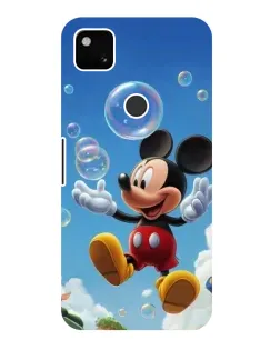 Чехол для Google Pixel 4a с картинкой «Mickey и мыльные пузыри»