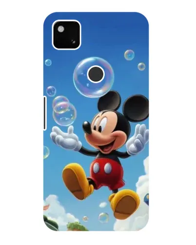 Чехол для Google Pixel 4a с картинкой «Mickey и мыльные пузыри»