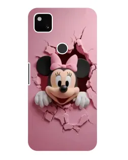 Чехол для Google Pixel 4a с картинкой «Минни сквозь стену»