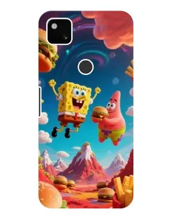 Чехол для Google Pixel 4a с картинкой «Космический фастфуд»