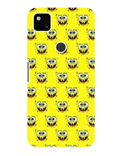 Чехол для Google Pixel 4a с картинкой «Паттерн Губка Боб»