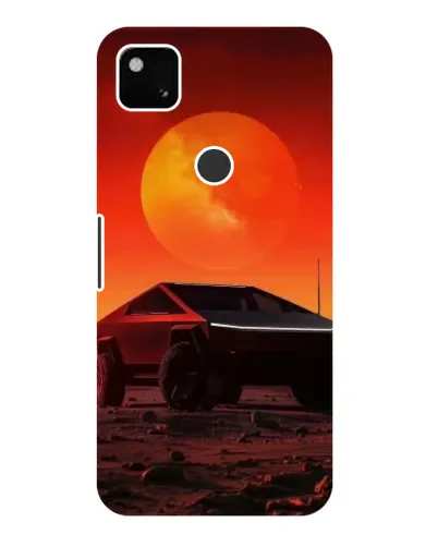 Чехол для Google Pixel 4a с картинкой «Cybertruck на Марсе»