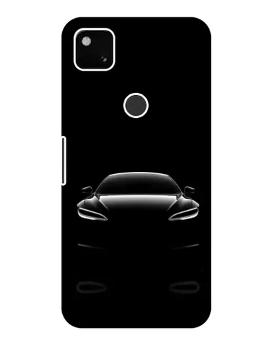 Чехол для Google Pixel 4a с картинкой «Силуэт Tesla Night»
