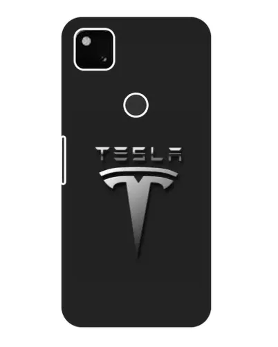 Чехол для Google Pixel 4a с картинкой «Стальной логотип Tesla»