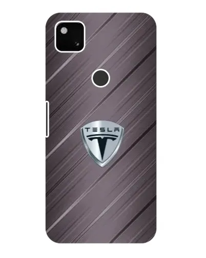 Чехол для Google Pixel 4a с картинкой «Металлическая текстура Tesla»