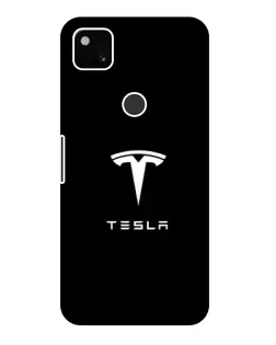 Чехол для Google Pixel 4a с картинкой «Tesla White Logo»