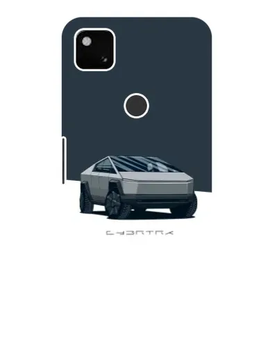 Чехол для Google Pixel 4a с картинкой «Серебристый Cybertruck Tesla»