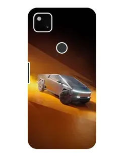 Чехол для Google Pixel 4a с картинкой «Cybertruck в пустыне»