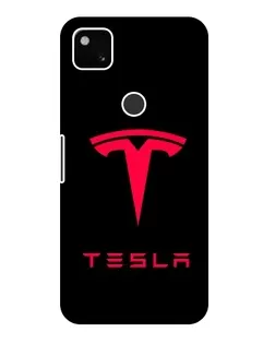 Чехол для Google Pixel 4a с картинкой «Tesla Red Logo»