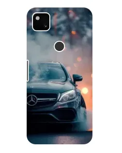 Чехол для Google Pixel 4a с картинкой «Mercedes — ночной город»