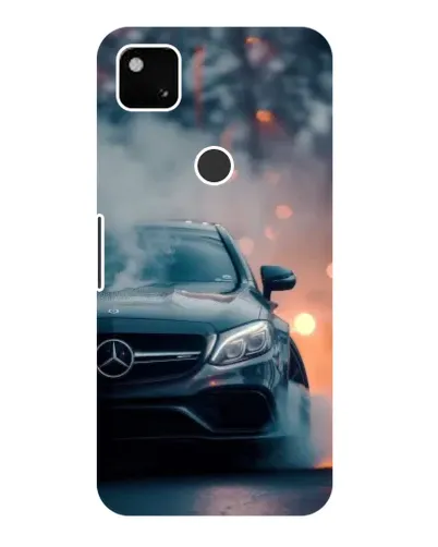 Чехол для Google Pixel 4a с картинкой «Mercedes — ночной город»