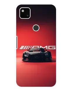Чехол для Google Pixel 4a с картинкой «Mercedes AMG — красная линия»
