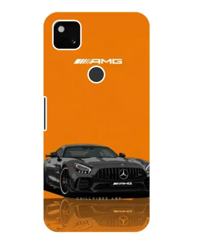 Чехол для Google Pixel 4a с картинкой «Оранжевый Mercedes AMG»