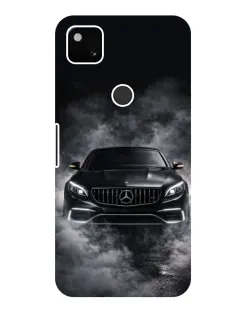 Чехол для Google Pixel 4a с картинкой «Mercedes в дыму»