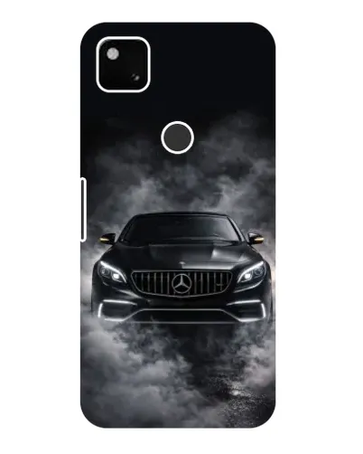 Чехол для Google Pixel 4a с картинкой «Mercedes в дыму»