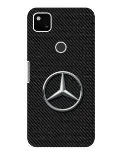 Чехол для Google Pixel 4a с картинкой «Карбоновый Mercedes стиль»