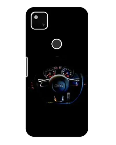 Чехол для Google Pixel 4a с картинкой «Салон Audi — руль»