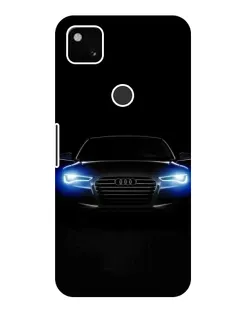Чехол для Google Pixel 4a с картинкой «Audi в неоне»