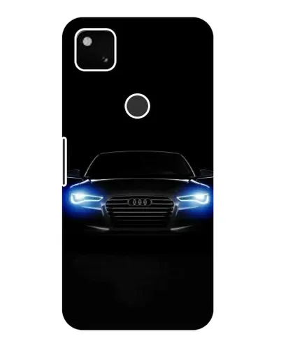 Чехол для Google Pixel 4a с картинкой «Audi в неоне»