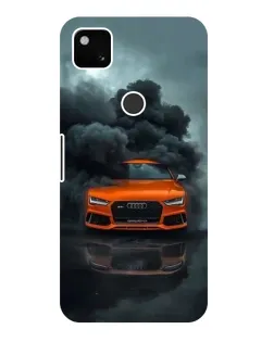 Чехол для Google Pixel 4a с картинкой «Audi в облаках дыма»