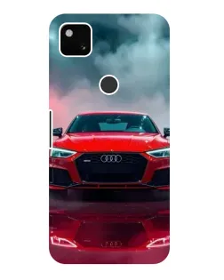 Чехол для Google Pixel 4a с картинкой «Audi RS — красный стиль»
