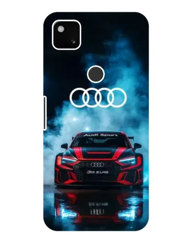 Чехол для Google Pixel 4a с картинкой «Audi Sport — неон»