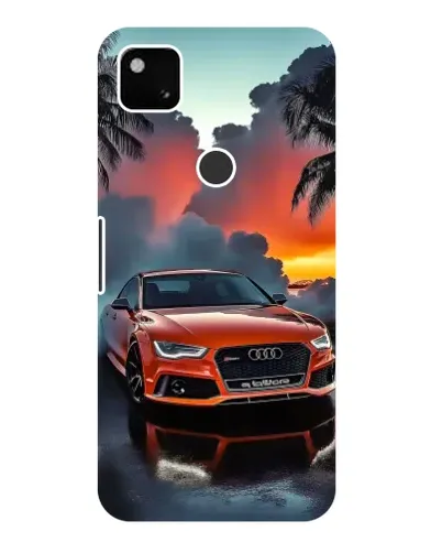 Чехол для Google Pixel 4a с картинкой «Audi — закат»