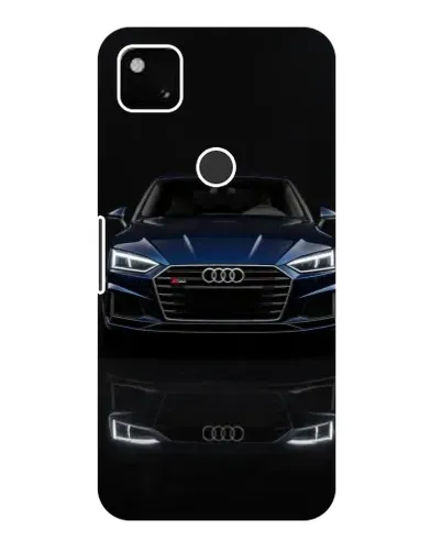 Чехол для Google Pixel 4a с картинкой «Audi — ночное отражение»