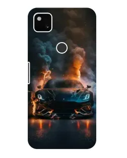 Чехол для Google Pixel 4a с картинкой «Lamborghini дымная эстетика»