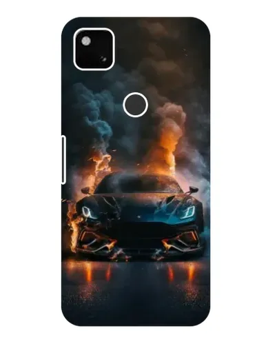 Чехол для Google Pixel 4a с картинкой «Lamborghini дымная эстетика»