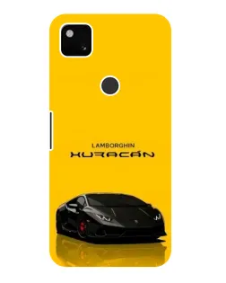 Чехол для Google Pixel 4a с картинкой «Lamborghini Huracan черный»