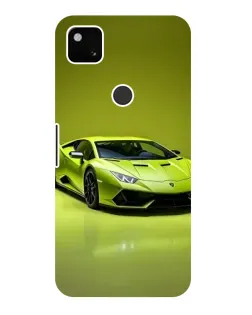 Чехол для Google Pixel 4a с картинкой «Салатовый Lamborghini Huracan»