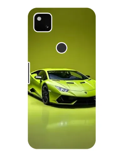 Чехол для Google Pixel 4a с картинкой «Салатовый Lamborghini Huracan»