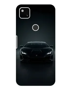 Чехол для Google Pixel 4a с картинкой «Черный Lamborghini Aventador»