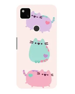 Чехол для Google Pixel 4a с картинкой «Pusheen трио»