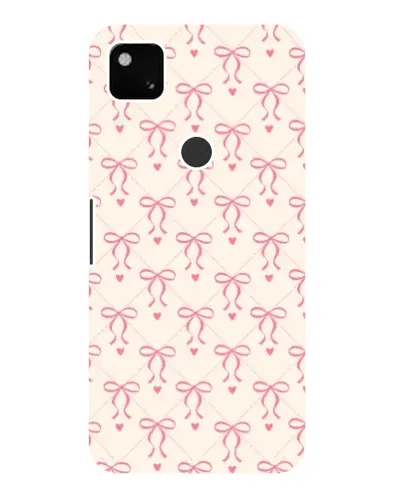 Чехол для Google Pixel 4a с картинкой «Розовые бантики Coquette»