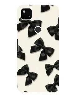 Чехол для Google Pixel 4a с картинкой «Черные бантики»