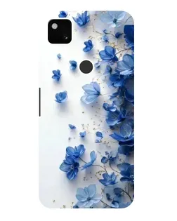 Чехол для Google Pixel 4a с картинкой «Голубой цветочный каскад»