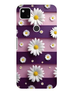 Чехол для Google Pixel 4a с картинкой «Ромашки на фиолетовом»