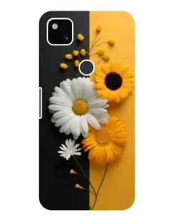 Чехол для Google Pixel 4a с картинкой «Подсолнух и ромашка»