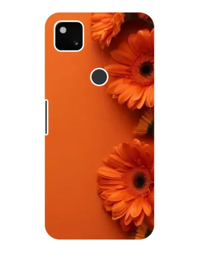Чехол для Google Pixel 4a с картинкой «Оранжевые герберы»