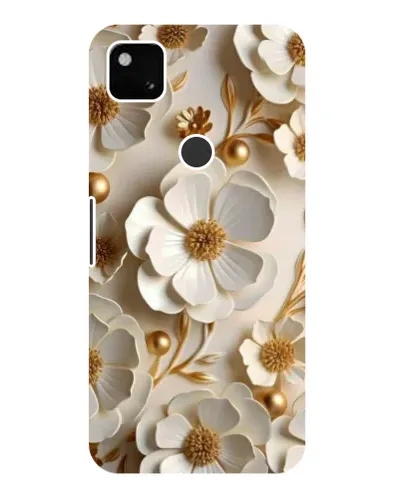 Чехол для Google Pixel 4a с картинкой «Белие бумажние  цвети»