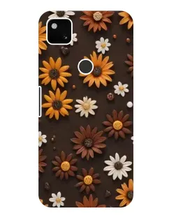 Чехол для Google Pixel 4a с картинкой «Узор из маленьких подсолнухов»