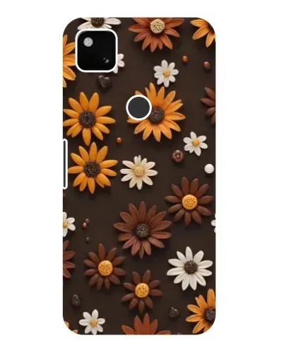 Чехол для Google Pixel 4a с картинкой «Узор из маленьких подсолнухов»